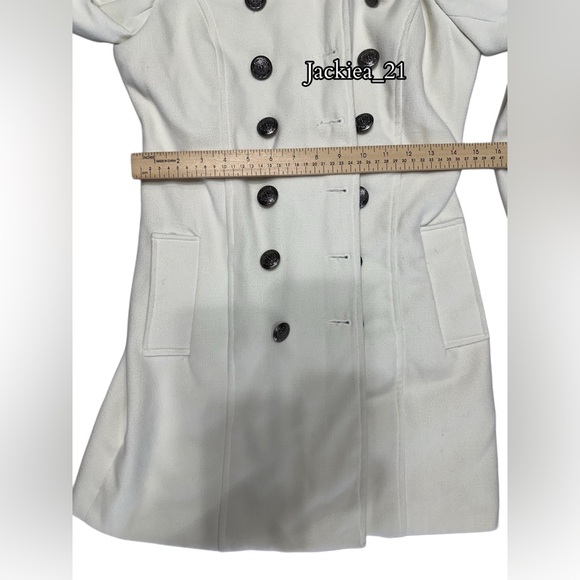 💙❤️ Stylish White Double-Breasted Women's Coat - Picture 5 of 7